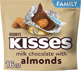 HERSHEY'S KISSES Milk Chocolate with Almonds Candy Family Pack, 16 oz