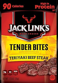 Jack Link's Premium Cuts Beef Steak Tender Bites, Teriyaki, 1.25 Ounce (Pack of 10)