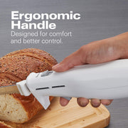 Electric Knife Set for Carving Meats by Hamilton Beach – 10", Metal, White, Model 74250R