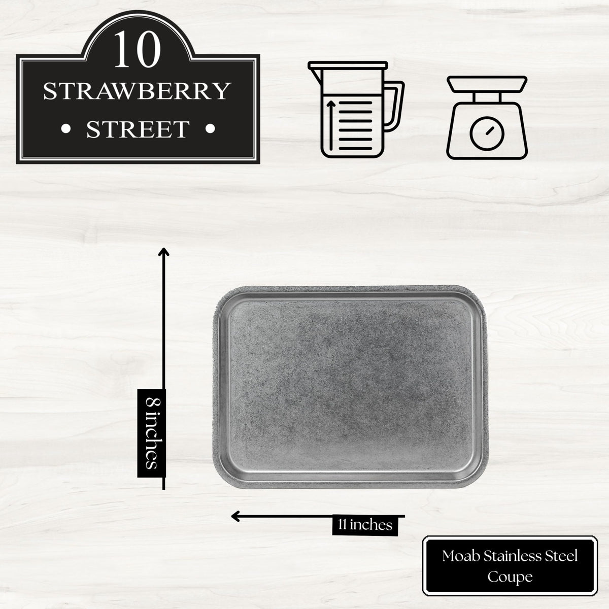 10 Strawberry Street 8 x 11" / Stainless Steel / 1 Dinner Plates
