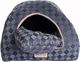 Armarkat Cat Bed Model C65HHG/LS, Purple Gray Combo Checkered Pattern