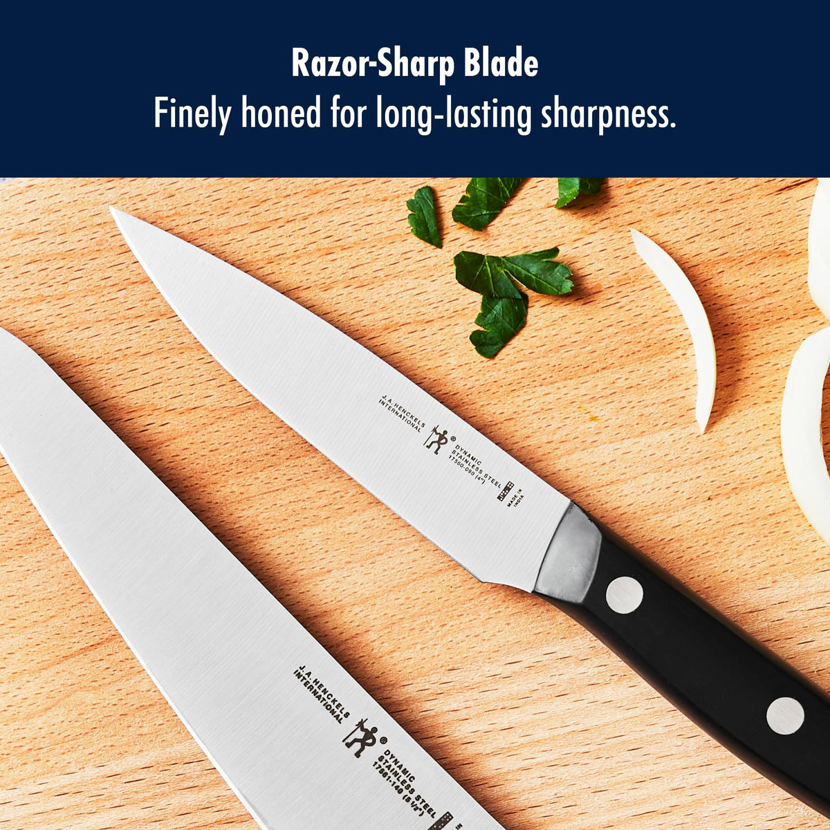 Dynamic Razor-Sharp 2-pc Compact Chef Knife Set by HENCKELS – 8", Stainless Steel, Model 17570-002