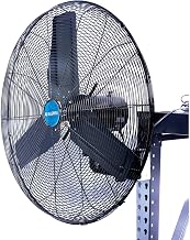 Global Industrial Deluxe Wall Mount Fan, 30" Diameter, Aluminum, Black