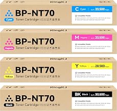 BP-NT70 Toner Cartridge Set 4-Pack Replacement for Sharp NT70BA NT70CA NT70MA NT70YA Compatible with Sharp BP-50C26 50C31 70C36 70C45 B70C55 70C65 50C36 50C45 50C55 50C65 70C31 Printer Ink Black Color