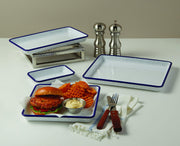 American Metalcraft White, blue speckled / 28 oz. / Classic Serving Bowls