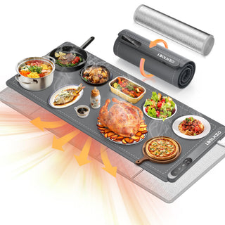 LBOLHZO Electric Food Warmer Mat, 36 x 16 Inch, Grey