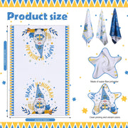 Oudain Hanukkah Kitchen Towels, 6 Pack, 16 x 24 Inches, Blue and Yellow