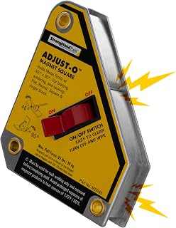 Adjust-O Magnetic Square, On/Off Switch, Max Pull Force: 65 lbs (30kg), 45° & 90° Angle, 4-3/8 x 3-3/4 x 1″, Patented Design, MSA45, Strong Hand Tools