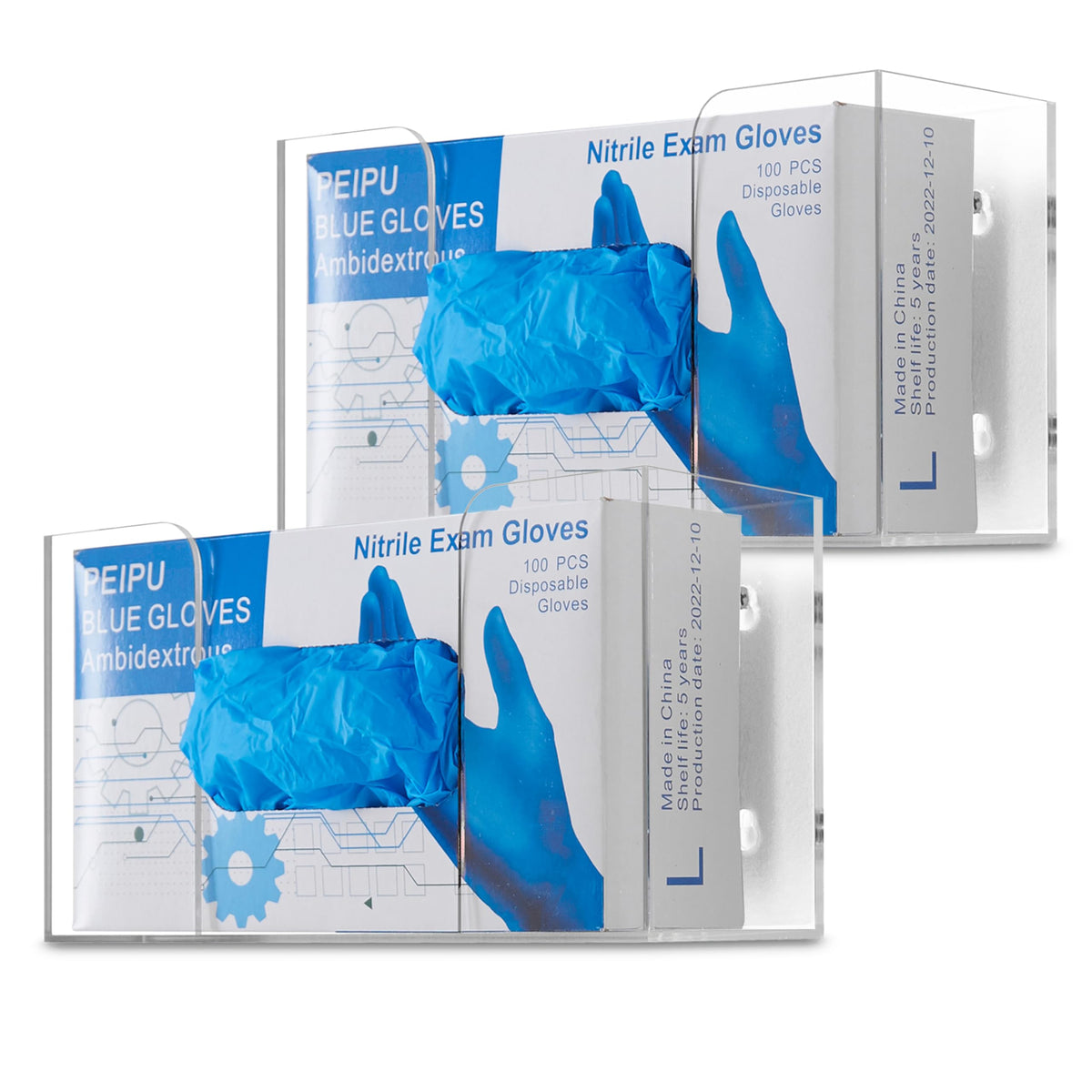 Stock Your Home Single Stack / 2 Count / Transparent Lab Supply Dispensers