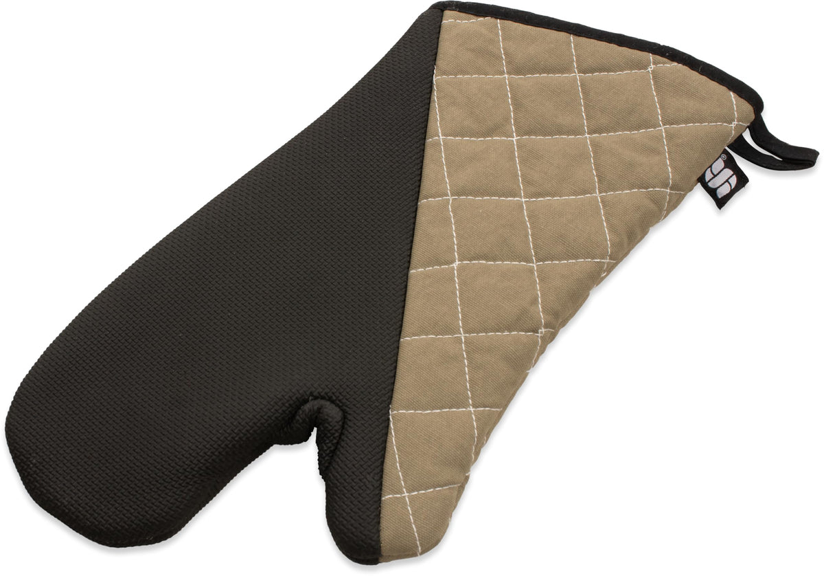 San Jamar Conventional Style / 15" Length / Tan Oven Mitts