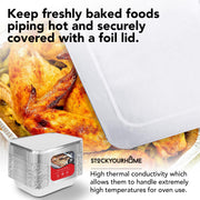 Stock Your Home 20 Pack W/ Lids / Silver / 96.0 ounces Disposable Cookware