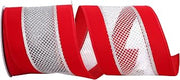 Reliant Ribbon Corp 90659W-979-10F Velvet Mesh Middle Wired Edge Ribbon, 4 Inch X 10 Yards, Red/Silver