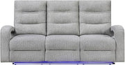 Global Furniture USA U6611 Grey 15 Power Reclining Sofa with LED
