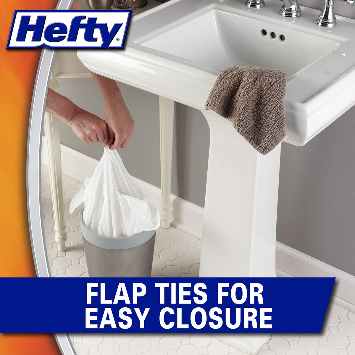 Small Garbage Bags by Hefty – 26 Count (Pack of 1), 4.0 gallons, Plastic, White, Model E21036