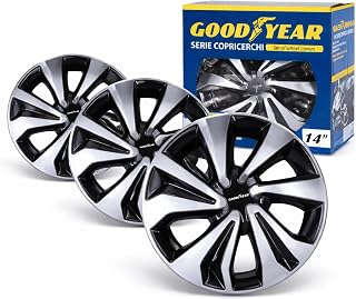 Goodyear SR Savona 14" Bicolor Wheel Trims - Set of 4 - Universal Wheel Covers - Modern Design - Easy Assembly