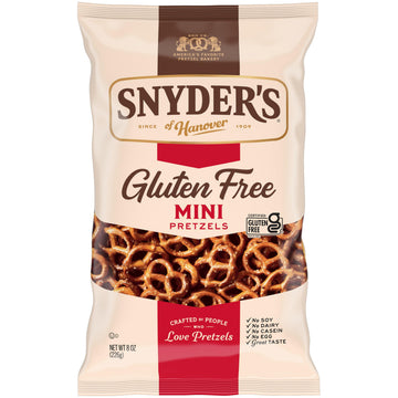 Gluten Free Mini Pretzels by Snyder's of Hanover – 8 Ounce (Pack of 1), Pretzels, Model SNY-030