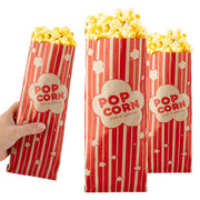 2 oz Paper Popcorn Bags Bulk (100 Pack) Large Kraft & Red Pop-corn Bag Disposable for Carnival Themed Party by Stock Your Home – 100 Count, 2.0 ounces, Plastic, Kraft & Red