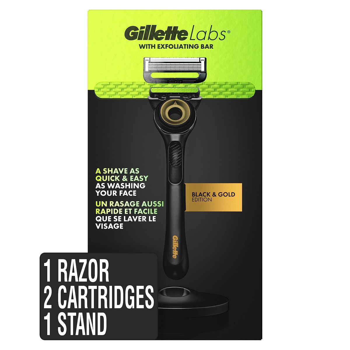 Gillette 4 Count (Pack of 1) / Gold / 1 Handle + 2 Refills (Gold Edition) Safety Razors