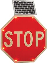 Global Industrial Solar Powered Flashing LED Stop Sign, Octagon Shape