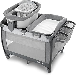 Graco Pack ’n Play Sit ’N Grow Playard, Portable Infant Bassinet, Adjustable Seat, Built‑In Storage