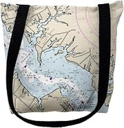 Betsy Drake TY12263CTM 16 x 16 in. Cambridge Maryland Nautical Map Tote Bag - Medium