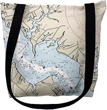 Betsy Drake TY12263CTM 16 x 16 in. Cambridge Maryland Nautical Map Tote Bag - Medium