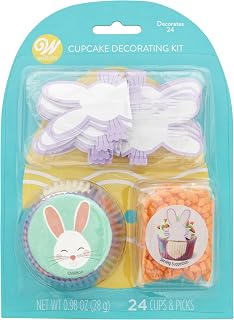 Wilton Easter Bunny and Carrot Cupcake Decorating Kit, 48-Piece Set