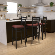 Flash Furniture Burgundy Vinyl Seat/Black Metal Frame / Set of 1 / Traditional Barstools
