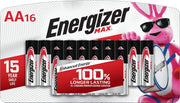 Energizer 16 Count (Pack of 12) / AA Batteries / Multicolor AA