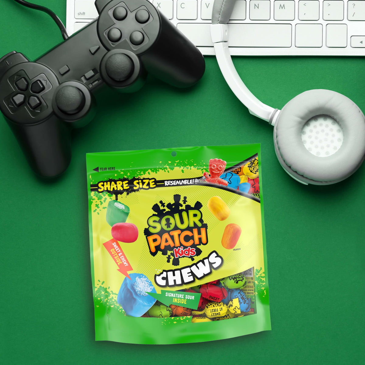 Chews Soft & Chewy Candy by Sour Patch Kids – 8.12 Ounce (Pack of 1), Green
