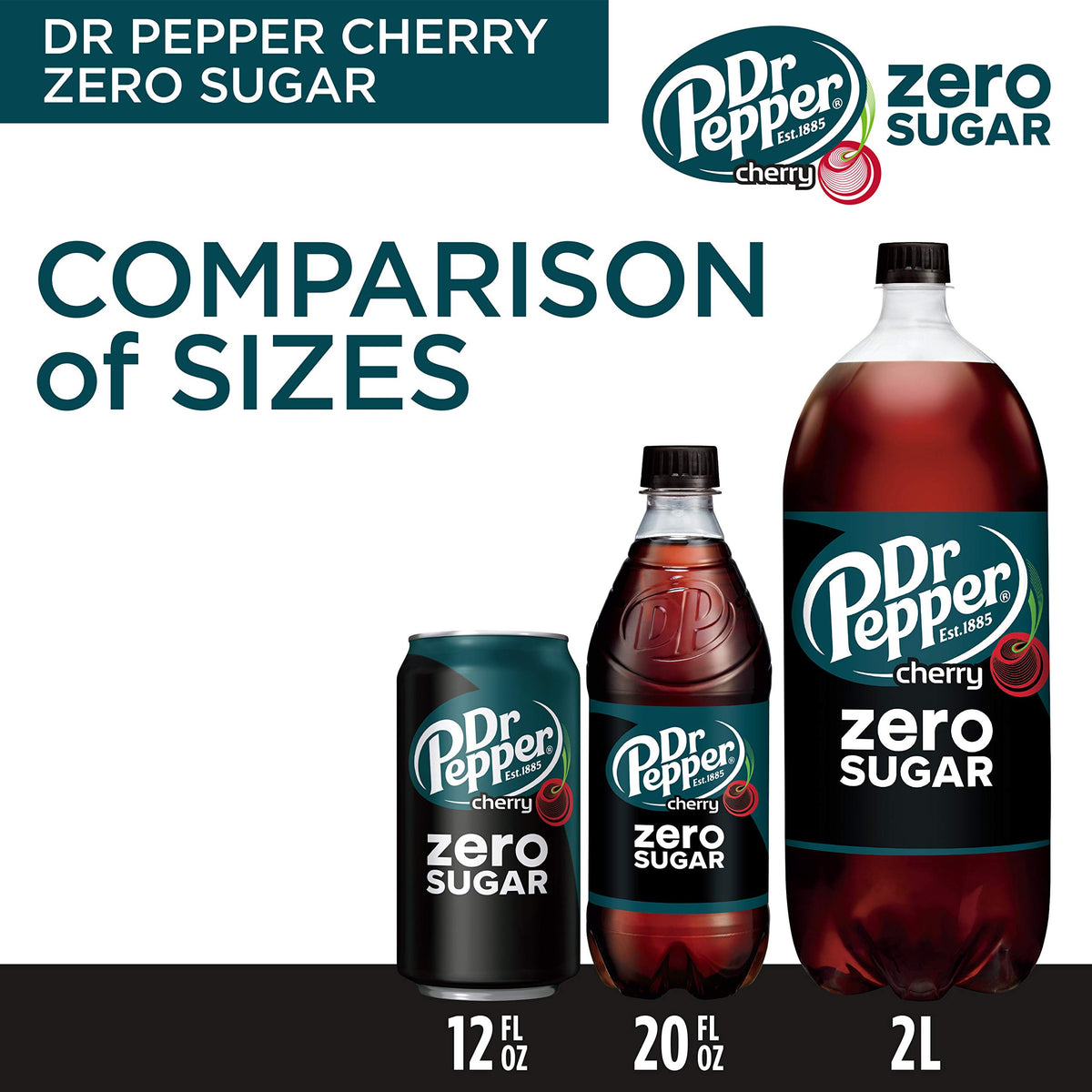 Cherry Zero Sugar Soda by Dr Pepper – 12 Fl Oz (Pack of 24), Pack of 24