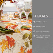 Threadmade Autumn Leaves Tablecloth, 60 x 84 Inch, Multicolor