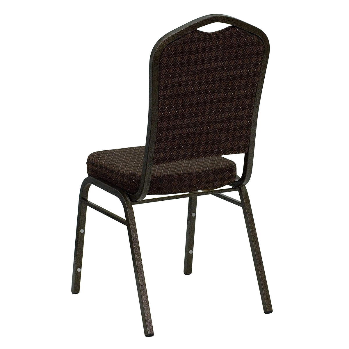 Hercules Crown Back Stackable Banquet Chair by Flash Furniture – Set of 4, Terylene, Cotton, Fabric, Foam, Oriented Strand Board, Plastic, Metal, Model 4-NG-C01-BROWN-GV-GG