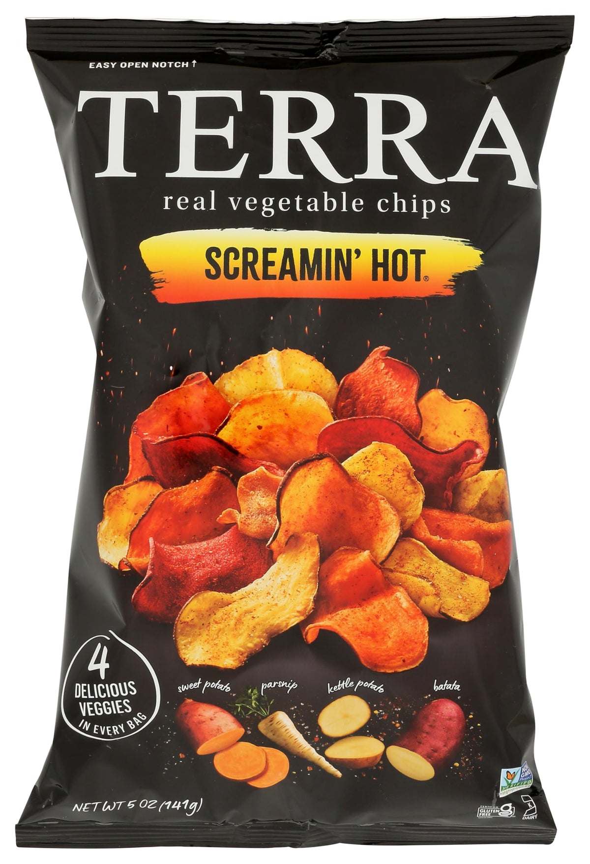 Vegetable Chips Screamin' Hot oz by Terra – 5 Ounce (Pack of 1), Model 0728229060062