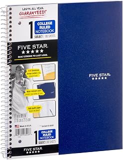 Mead Five Star Wire Bound Notebook 11 In. X 8.5 In. blue