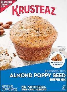 Krusteaz Almond Poppy Seed Muffin Mix, Almond Poppy Seed Muffins Made With Real Almonds, 17 oz Box (Pack of 1)