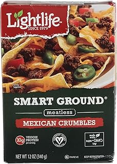 Lightlife Smart Ground Meatless Mexican Crumbles, 12 ounce (2 Pack)