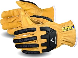 Superior Glove Endura Arc Flash Rated Goatskin Leather Work Gloves with ParaActiv Liner Cut Protection 378GKGVB (1 Pair)