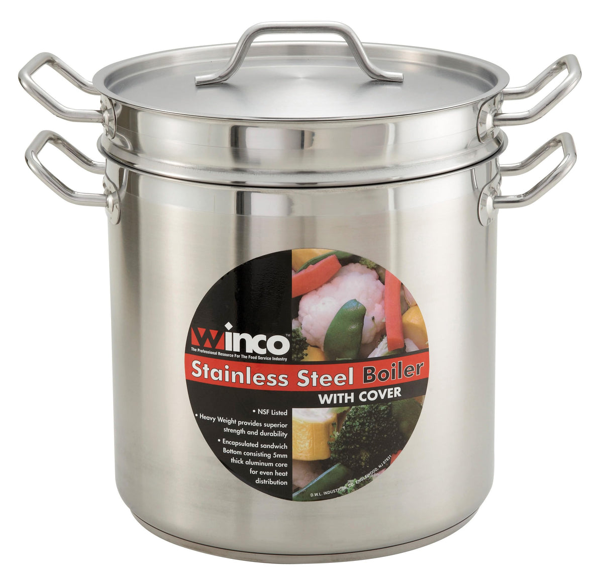 12 qt Stainless Steel Double Boiler with Cover by Winco – 12 Quart, stainless_steel, Stainless Steel, Model SSDB-12