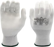 SHOWA 546 Polyurethane Palm Coated A4 Cut Resistant Safety Glove with Poly/HPPE Liner, White, Medium (12 Pair)