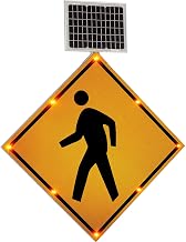 Global Industrial Solar Powered Flashing LED Pedestrian Crossing Sign