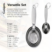 Measuring Cup & Spoon Set SS by Cuisipro – Medium, 0.24 liters_per_day, Stainless Steel, Model 747143