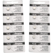 377/376 Silver Oxide 10 Batteries by Energizer – 10 Count (Pack of 1), Silver, Model 377-376SZ