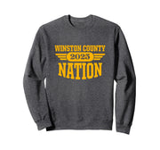 Winston County High School Nation 2025 HS Sweatshirt by Winston County Yellow Jackets – Polyester, Grey, Model 84GPK6NBDRA