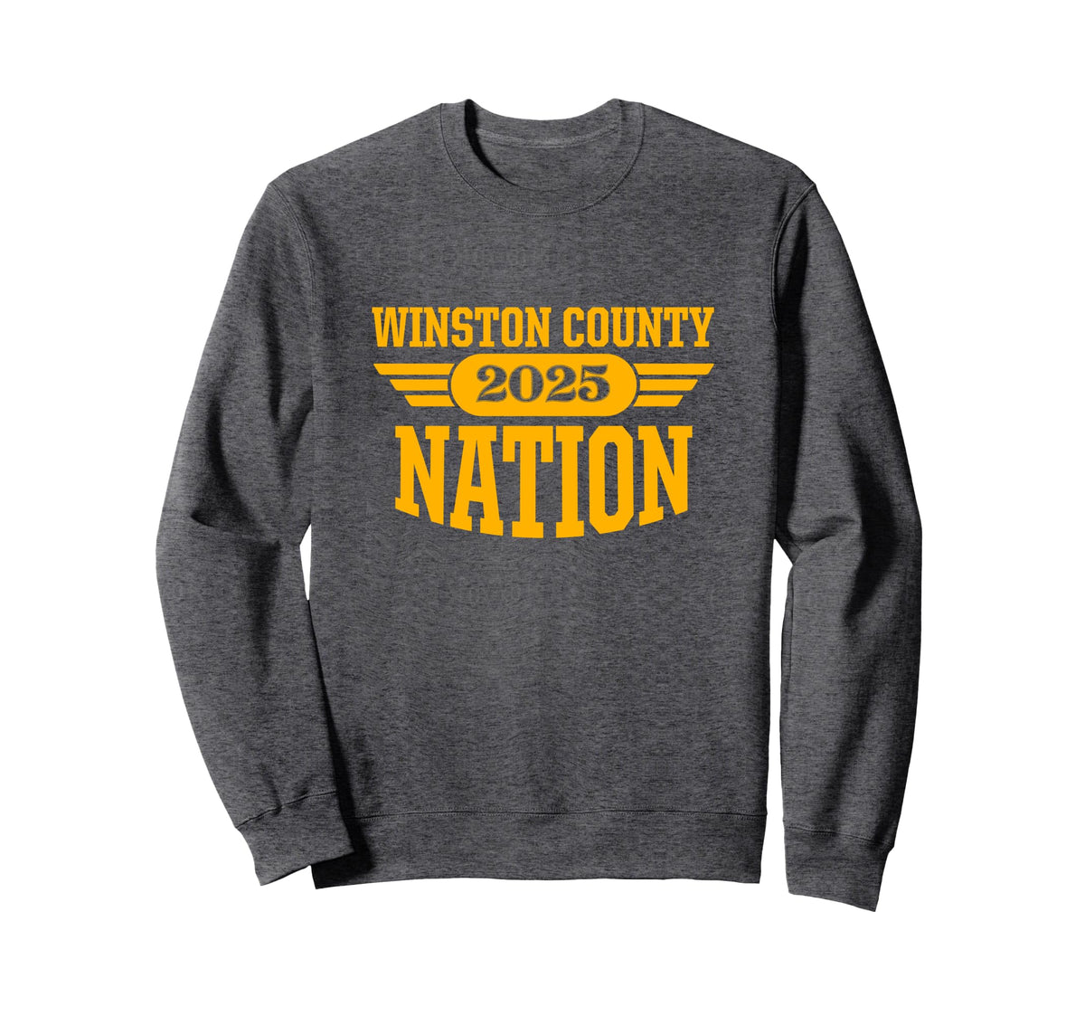 Winston County High School Nation 2025 HS Sweatshirt by Winston County Yellow Jackets – Polyester, Grey, Model 84GPK6NBDRA