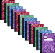 Mead Composition Notebook, 12 Pack, Wide Ruled Paper, 7-1/2" x 9-3/4", 100 Sheets per Comp Book, Colors Will Vary (963759)