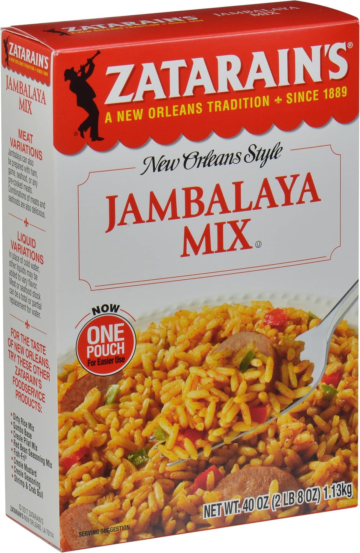 Zatarain's Jambalaya / 40 Ounce (Pack of 8) / 1 Seasoned Rice