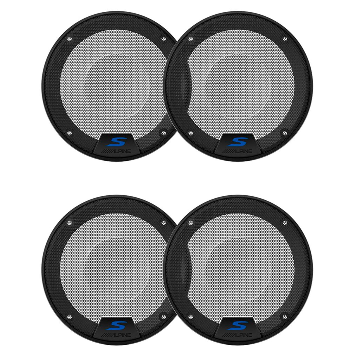 (2 KTE-S50G 5.25" S-Series Speaker Grill Bundle by Alpine – Model AlpineBDL241108-09