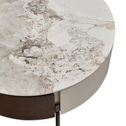 32" Scratch Resistant Coffee Table by VUSVAB – Ceramic+MDF, White+natural