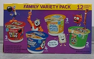 Kellogg's Breakfast Cereal Cups Family Variety Pack, 12 ct